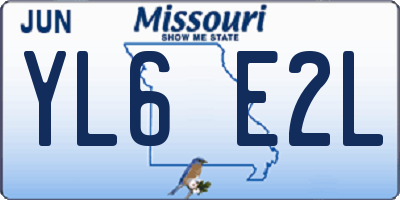 MO license plate YL6E2L