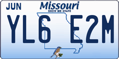 MO license plate YL6E2M