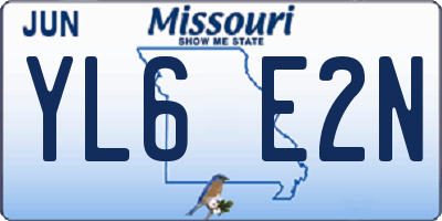 MO license plate YL6E2N