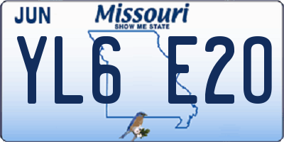 MO license plate YL6E2O