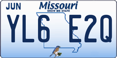 MO license plate YL6E2Q