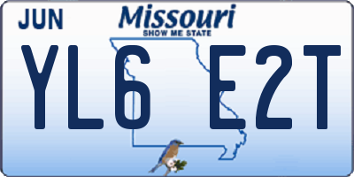 MO license plate YL6E2T