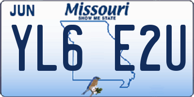 MO license plate YL6E2U