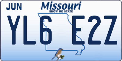 MO license plate YL6E2Z