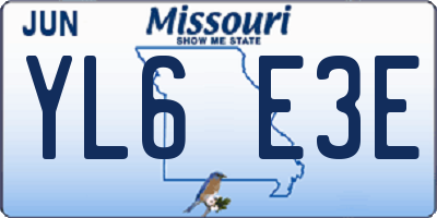 MO license plate YL6E3E