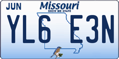 MO license plate YL6E3N