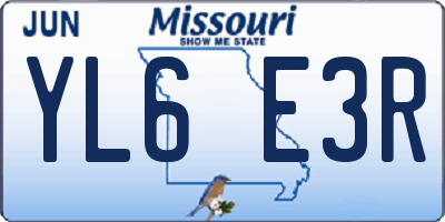 MO license plate YL6E3R