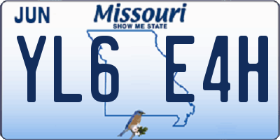 MO license plate YL6E4H