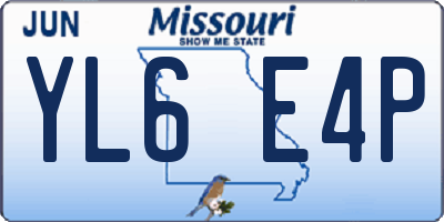 MO license plate YL6E4P