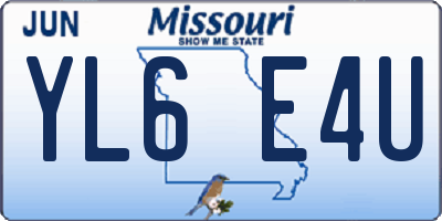 MO license plate YL6E4U