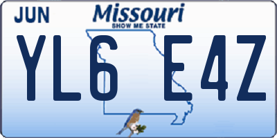 MO license plate YL6E4Z