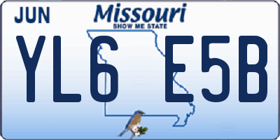 MO license plate YL6E5B