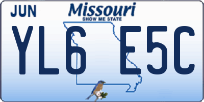 MO license plate YL6E5C