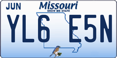 MO license plate YL6E5N