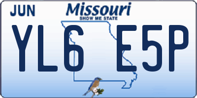 MO license plate YL6E5P