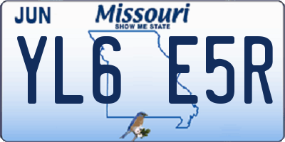 MO license plate YL6E5R