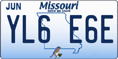 MO license plate YL6E6E