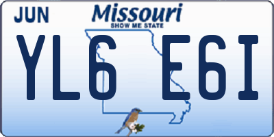 MO license plate YL6E6I