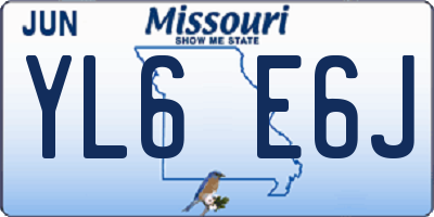 MO license plate YL6E6J