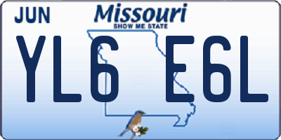 MO license plate YL6E6L