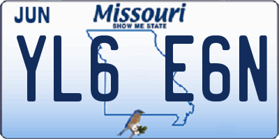 MO license plate YL6E6N