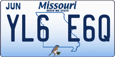 MO license plate YL6E6Q
