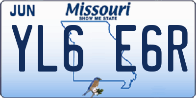 MO license plate YL6E6R