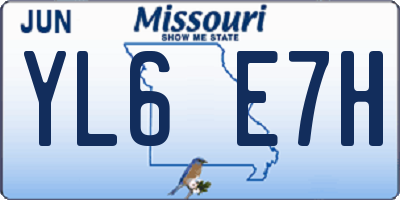 MO license plate YL6E7H