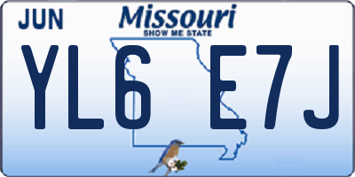 MO license plate YL6E7J