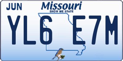 MO license plate YL6E7M