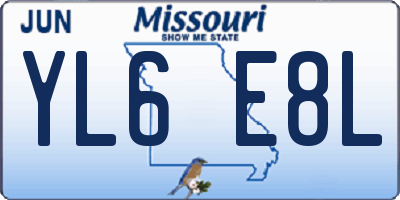 MO license plate YL6E8L