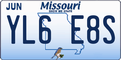 MO license plate YL6E8S