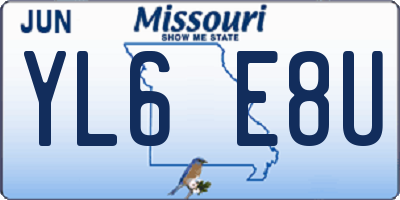 MO license plate YL6E8U