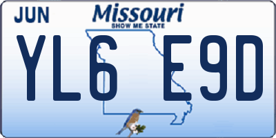 MO license plate YL6E9D
