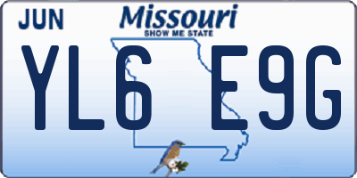 MO license plate YL6E9G
