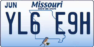 MO license plate YL6E9H