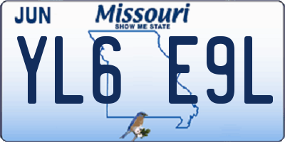 MO license plate YL6E9L