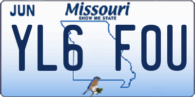 MO license plate YL6F0U