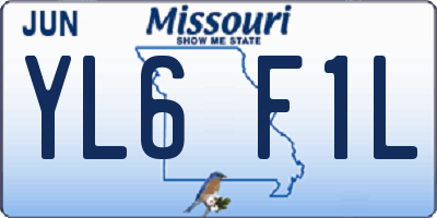 MO license plate YL6F1L