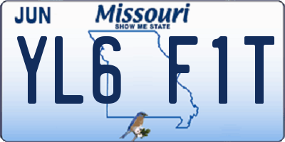 MO license plate YL6F1T