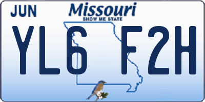 MO license plate YL6F2H