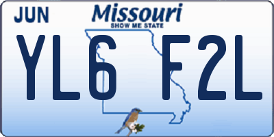 MO license plate YL6F2L