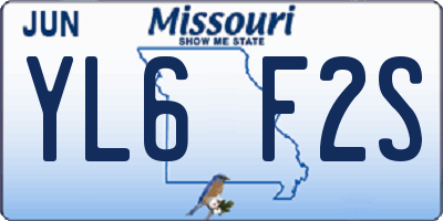 MO license plate YL6F2S