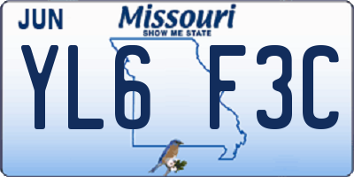 MO license plate YL6F3C