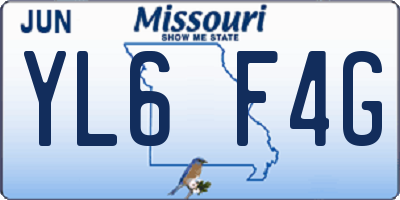 MO license plate YL6F4G