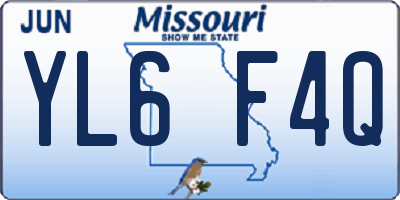 MO license plate YL6F4Q
