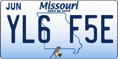 MO license plate YL6F5E