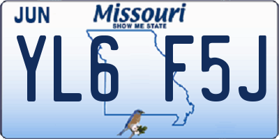 MO license plate YL6F5J