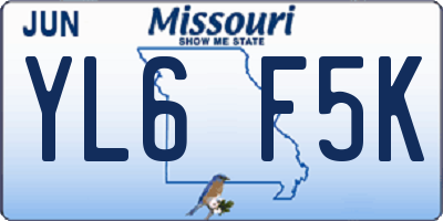 MO license plate YL6F5K