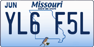 MO license plate YL6F5L